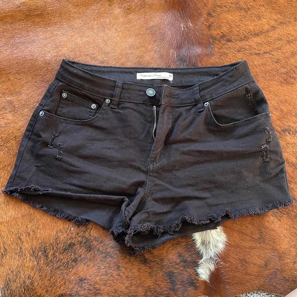 Black jean shorts